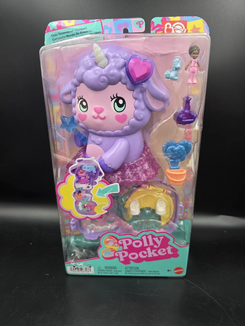 Polly Pocket Purple Unicorn Lamb Playset with Accessories